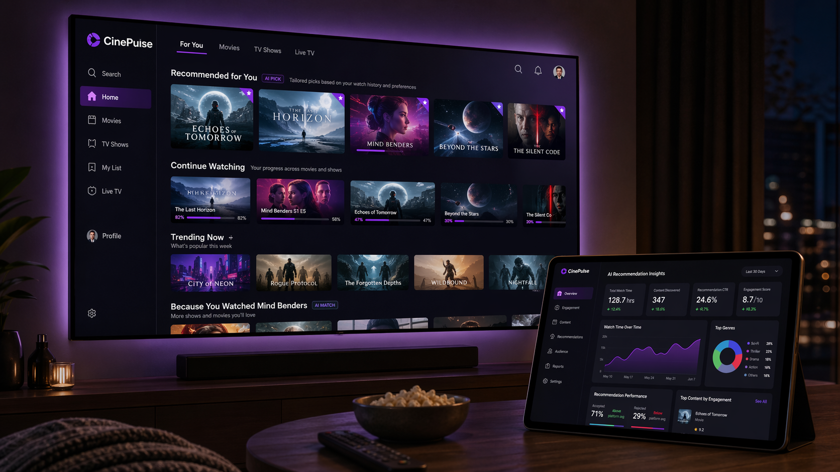 AI Recommendation Engine for Entertainment Platform