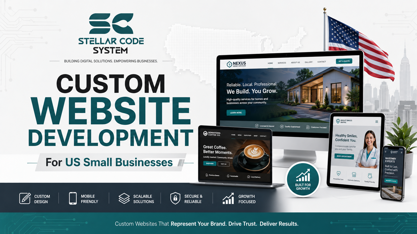 Custom website development for US small businesses with maintainable architecture