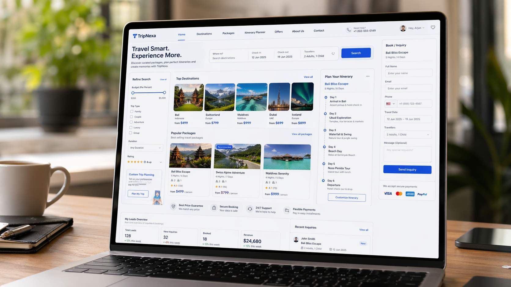 TripNexa Travel Web Development Services for Booking, Itinerary, and Customer Experience